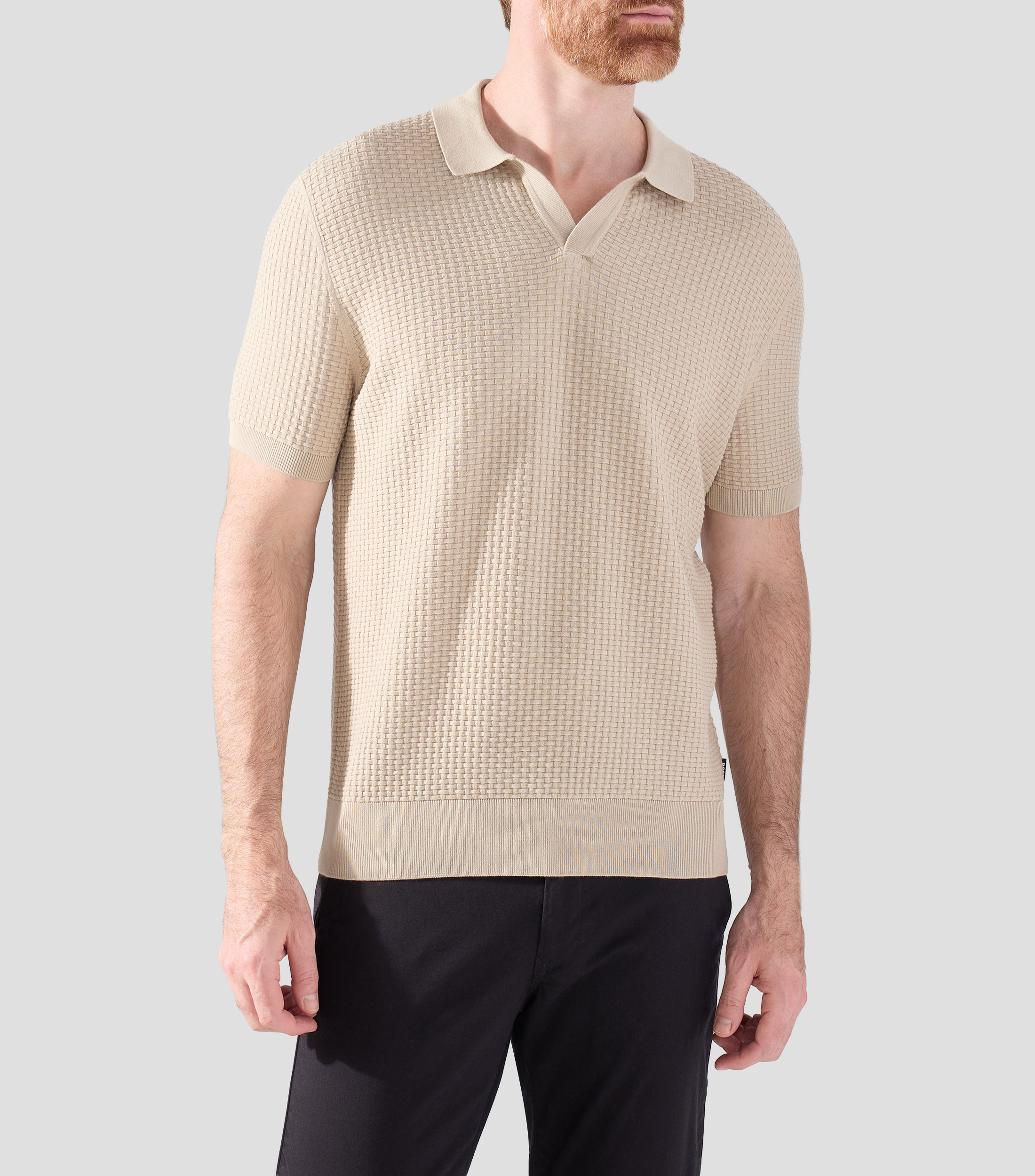 Playera polo manga corta lisa Hombre